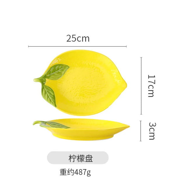 Creative Cartoon Lemon-Shaped Ceramic Bowl