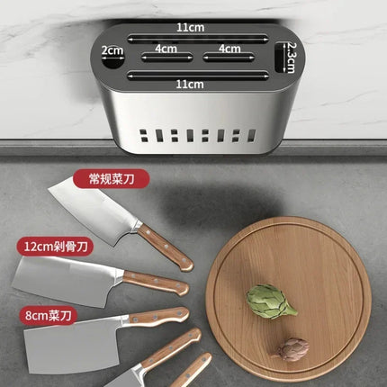 Wall-mounted Chopsticks Tube Kitchen Rack Wall Hanging Punch-free Tool Rest Cutter Drain Aluminium Chopsticks Cage Storage Box