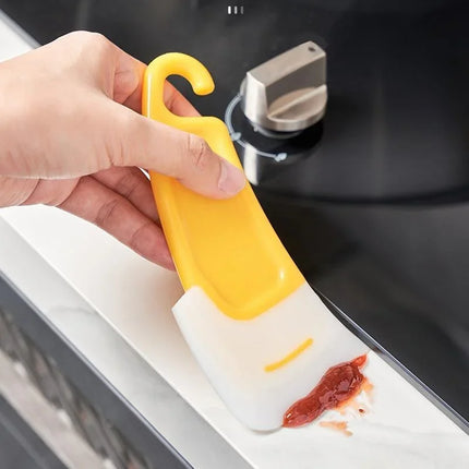 Silicone Pan Scraper Dish Cleaning Spatula Dish Scraper Non Stick Kitchen Pan Rubber Cleaning Spatula Pot Cleaning Tool