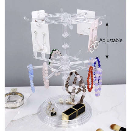 Jewelry Rotating Ring Display Holder Organizer Necklace Keychain Shelf Home Storage Rack For Earrings Watch Showcase