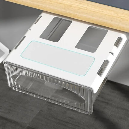 Under-Table Drawer Transparent Storage Box