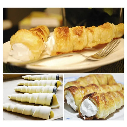 5Pcs Conical Tube Cone Roll Moulds Spiral Croissants Molds Cream Horn Mould Pastry Mold Cookie Dessert Kitchen Baking Tool