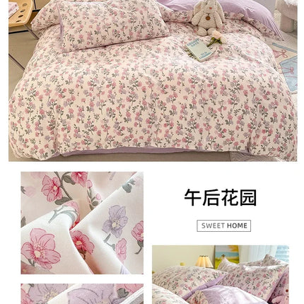 Floral Style Duvet Cover Sets Single/Queen/King Soft Washed Cotton Bed Cover Sets 240x220 Bedding Sets