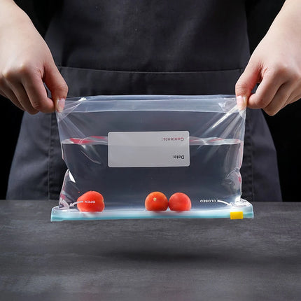 10Pcs Reusable Zipper Bag Stand Up Zip Shut Plastic Freezer Bag Fruit Vegetable Ziplock Kitchen Food Storage Organizer Pouch