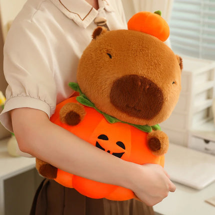 25-60cm Creative Fun Halloween Capybara Plush Doll Pillow Pumpkin Capybara Plush Toy Holiday Decoration Gift For Boys And Girls
