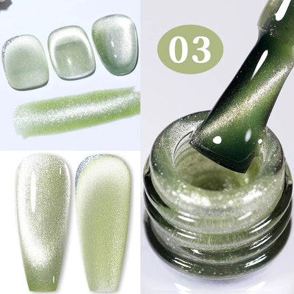 BORN PRETTY 10ml Rainbow Purple Water Light Cat Magnetic Gel Nail Polish Shining Sliver-light Holographics Semi Permanent UV Gel