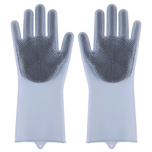 Silicone Dishwashing Gloves Dishwashing and Laundry Insulated Kitchen Cleaning Household Gloves Pet Bathing Gloves