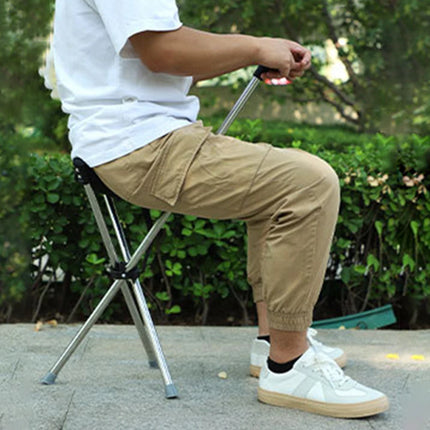 Lightweight Cane With Seats Height Adjustables 3 Legged Lightweight Folding Cane Versatile Stable Walking Stick For Elderly
