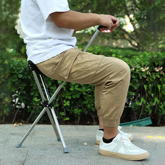 Lightweight Cane With Seats Height Adjustables 3 Legged Lightweight Folding Cane Versatile Stable Walking Stick For Elderly