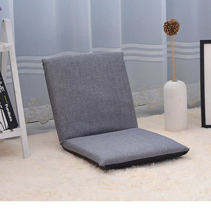 Home Office Floor Chair Folding Multiangle Portable Floor Seat with Adjustable Backrest, Low Folding Chair with Sponge Filling