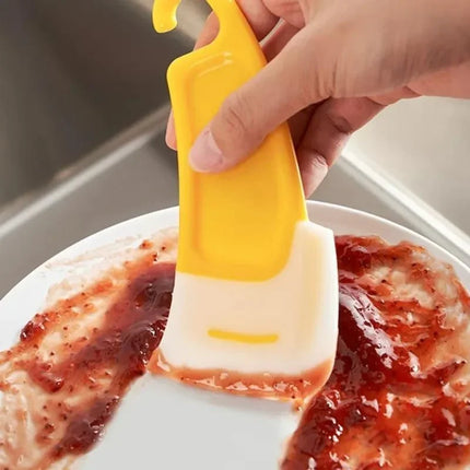 Silicone Pan Scraper Dish Cleaning Spatula Dish Scraper Non Stick Kitchen Pan Rubber Cleaning Spatula Pot Cleaning Tool