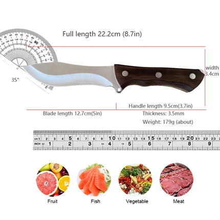 Boning Knife Barbecue Camping Cleaver Meat Cut Fruit Kitchen Knives Chef Utility Butcher Knife Sharp Blade Wooden Handle Cleaver