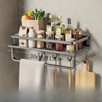 Aluminum Wall-Mounted Kitchen Spice Rack