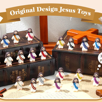 50-200Pcs Mini Jesus Figures Jesus Loves You Christ Toys Multicolor Tiny Jesus Figures Religious Party Favors Easter Egg Stuffer