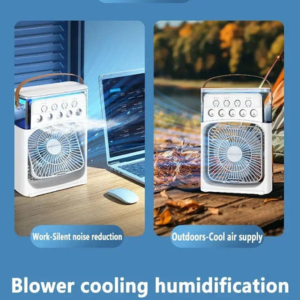 Portable 3 In 1 Fan AIr Conditioner Household Small Air Cooler LED Night Lights Humidifier Air Adjustment Home Fans Dropshipping