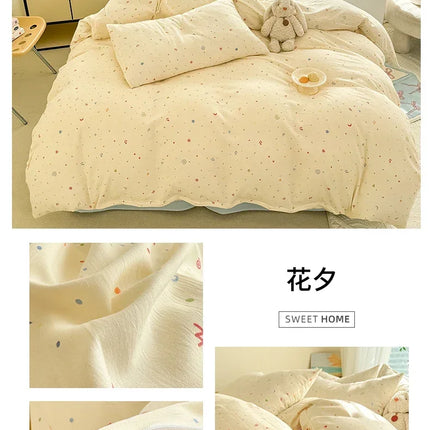 Floral Style Duvet Cover Sets Single/Queen/King Soft Washed Cotton Bed Cover Sets 240x220 Bedding Sets