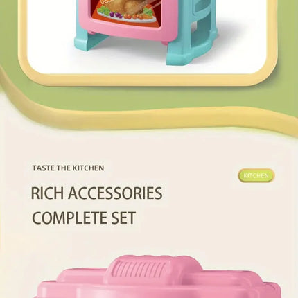Mini Kitchen Counter Play Set DIY Simulated Cooking Food Tableware Play House Role Play Pretend Game Toy Gift Kid Boy Children