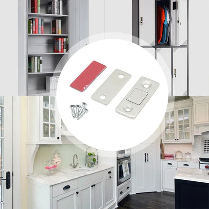Magnetic Cabinet Catches Magnetic Door Stop Ultra Thin Drawer Magnet Catch Hidden Door Closer Adhesive Cabinet Latch for Kitchen