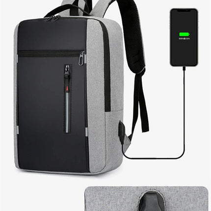 Waterproof Oxford Laptop Backpack for Men 15.6 Inch USB Charging Business Travel School Backpack High Capacity