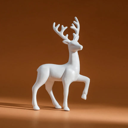 2 Pcs Cute Mother Deer Fawn Sculptures