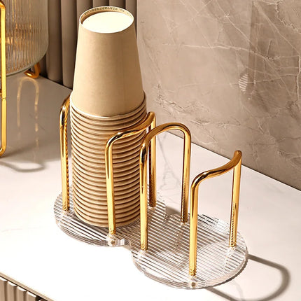 1PCS living room luxury disposable cup dispenser storage rack, water cup holder with long stick cup display rack  home storage