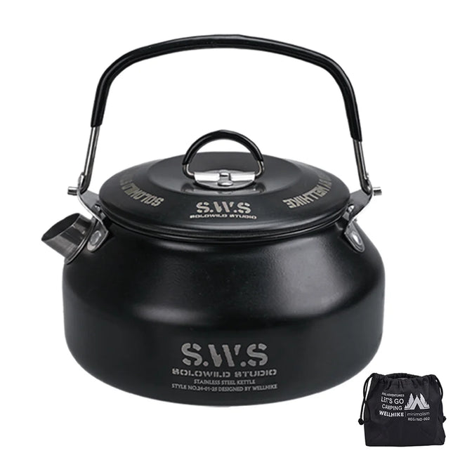 0.8L Stainless Steel Portable Camping Kettle