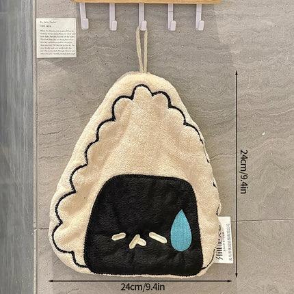 Cartoon Cat Shaped Hand Towel Kitchen Bathroom Hanging Absorbent Hand Towel Household Multi-functional Cleaning Hand Towel