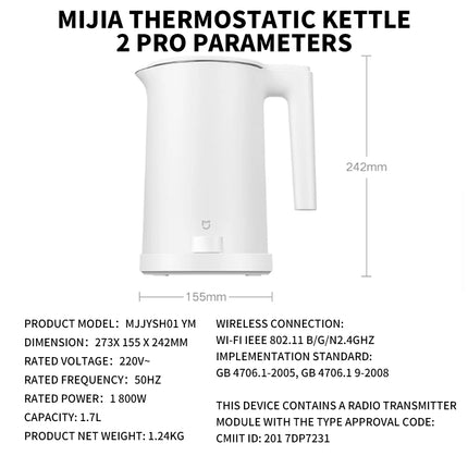 NEW XIAOMI MIJIA Smart Kettle 2 Pro Electric Kettles Kitchen Appliances LED Display 24H Intelligent Temperature Constant samovar