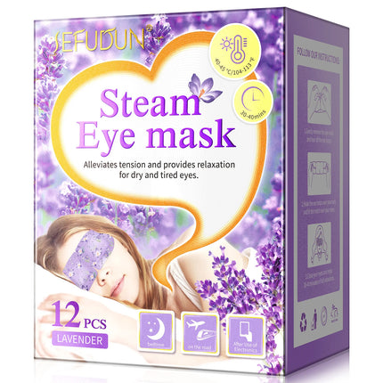 12 Pieces Disposable Steam Eye Mask Lavender Aroma Eye Masking Moisturizing Heat Therapy Pad Sleeping Relaxation Eyes Masking