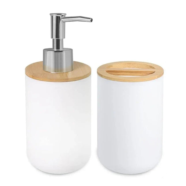 Bathroom Set Soap Dispenser Toothbrush Holder