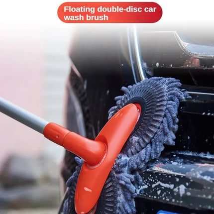 Car Double Head Car Wash Mop Car Wash Brush Rotating Not Hurt The Car Soft Brush Long Handle Detachable Retractable Car Brush