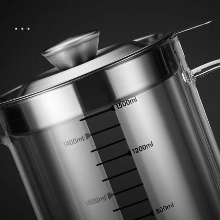 GIANXI Glass Oil Filter Kitchen Seasoning Tank Oil Tank Impurity Separator Fine Mesh Oil Filter Container Cooking Tool
