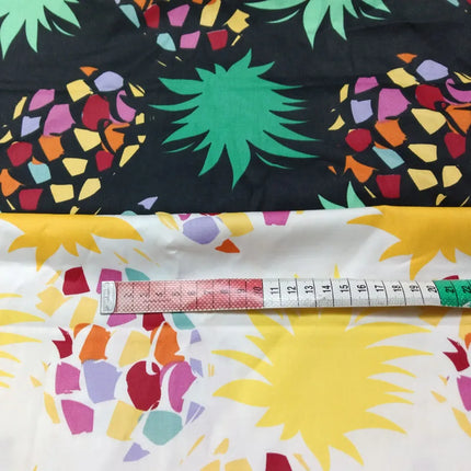 Graceful Pink Green Stripe Fruit  Series Apple Banana Printed Cotton Fabric 50x160cm For DIY Sewing Bedding Quilting Cloth Decor