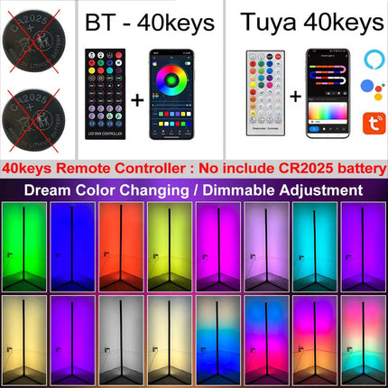 160cm Smart Tuya RGB Corner Floor Lamp