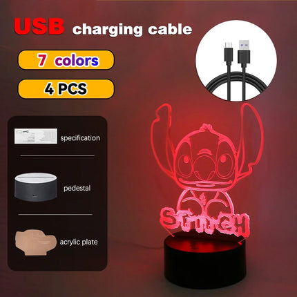 3D Stitch Night Light