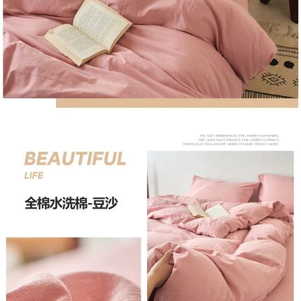 2025 New All-cotton Quilt Cover Class A Yarn-dyed Washed Cotton Single Bed Cover Solid Light Blue Breathable Bedding 220x240