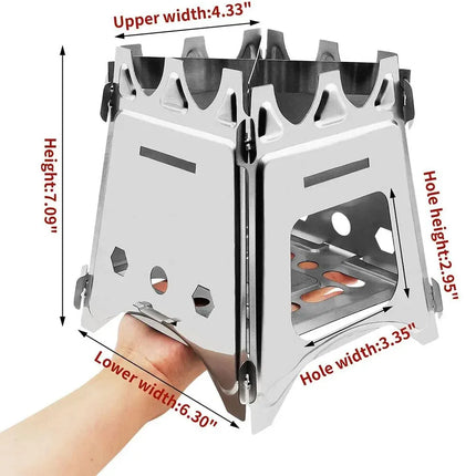 Portable Stainless Steel Camping Wood Stove