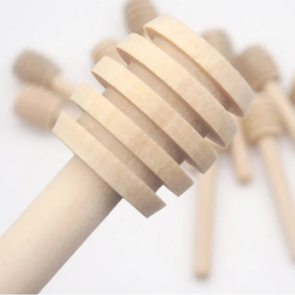 Honey Stir Bar Mixing Handle Jar Spoon Natural Wooden 10/30/50Pcs Honey Dipper Wooden Stick Honey Spoons Kitchen tools