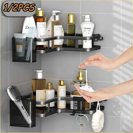 Bathroom Triangle Iron Shelf No Drill Metal Corner Shelf Kitchen Bathroom Accessories Storage Rack Shampoo Storage Rack