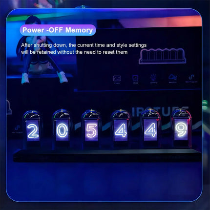 Nixie Tube Clock RGB Glow Digital Tube App-Controlled