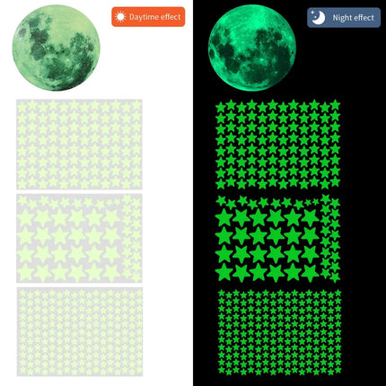Glow in Dark Moon Stars Wall Stickers