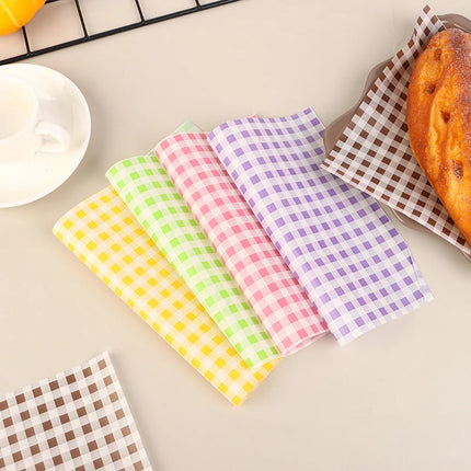 50pcs Food Waxed Paper Oil-Proof Wax Paper Bread Sandwich Burger Fries Macarons Packaging Kitchen Baking Tool Packaging Decor