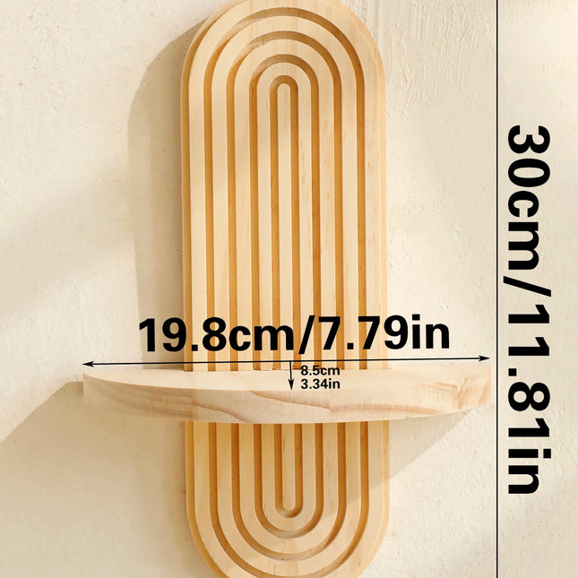 Boho Wooden Wall Shelf