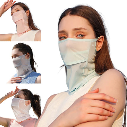 Ice Silk Full Face Sun Protection Mask Breathable Running Sports Mask Soft Anti Ultraviolet Face Scarf for Outdoor Golf Supplies