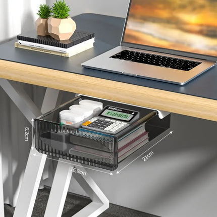 Under-Table Drawer Transparent Storage Box