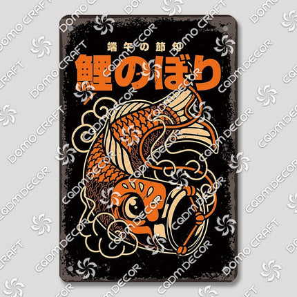 Cartoon Cat Japanese Food Plaque Tin Sign Retro Ramen Sushi Takoyaki Poster Metal Plates Bar Pub Restaurant Kitchen Wall Decor