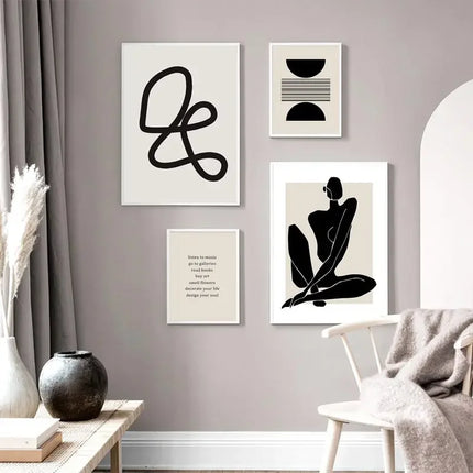 Abstract Boho Geometric Canvas Art Print