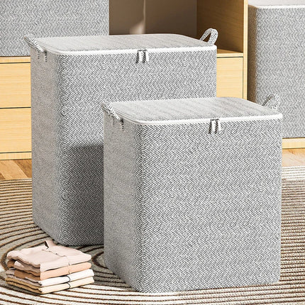 Dustproof Organizers Foldable Toy Organizer Box Stackable House-Moving with Handle Zipper for Blanket Comforter Clothing Bedding
