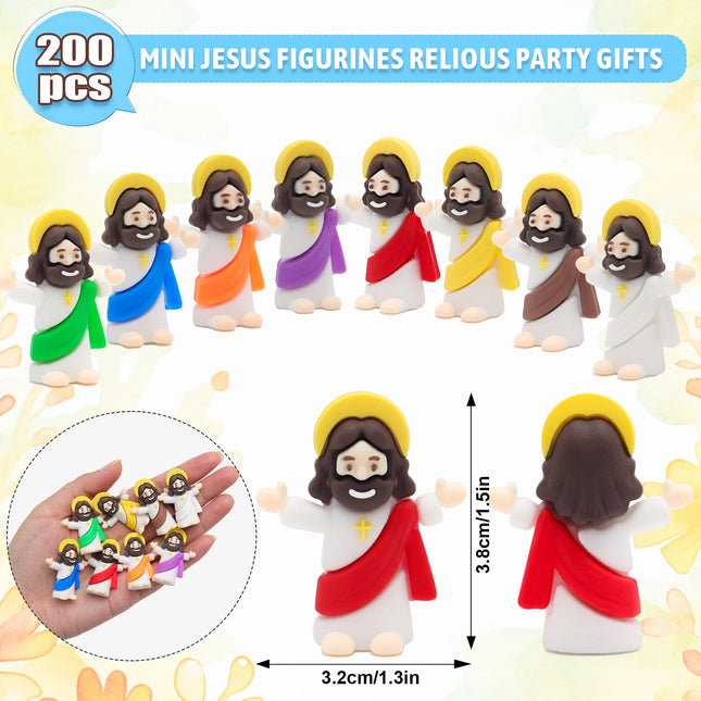 200pcs mini Jesus Decorations Eight colors Jesus Statues Desktop Decorations Party Gifts Decorations Savior Easter Gifts
