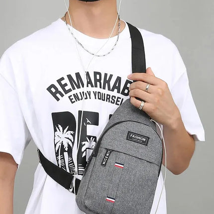 Chest Bag Men's One Shoulder Crossbody Bag Large Capacity Outdoor Sports And Leisure Fashion Small Shoulder Bag Large Capacit